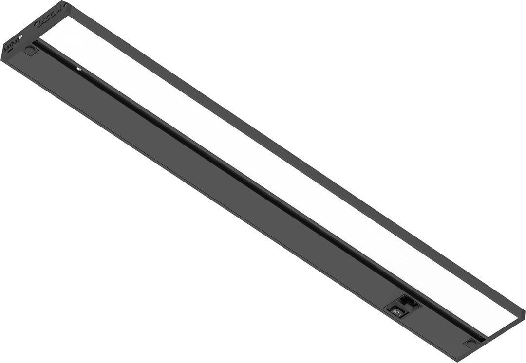 LAGOM Halo Under Cabinet Light, 18Inch Hardwired Dimmable LED, 2700K/4000K/5000K, Power Cord Sold Separately, Black, UC0118BK27