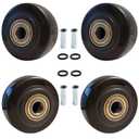 PU Caster Wheels 2.5" Durable Replacement Rollers for Laundry Carts, Hand Trucks & Cargo Elevators Smooth Rolling 4 Pack with 3/8" Axle Bearings