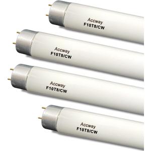 (4 Pack) F10T8/CW 4100K Linear Fluorescent Light Bulb,T8 Type Straight Tube 10Watts Cool White, G13 Medium Based, 13.5 inch MOL