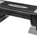 POWRX Aerobic Step Board | Folding Adjustable and Non-Slip Stepper | Aerobics, Gymnastics, and Fitness | Home Step Stepbench | 5/6.6/9.5'' | 3 Levels | Gray