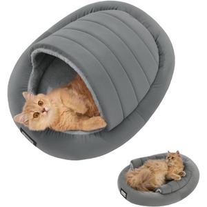 Balance 2 in 1 Cat Bed Cave for Kittens and Small Dogs, Cat Tents for Indoor Cats, Covered Cat Beds with Removable Cushion, Calming Cat Nest, Cat Hideaway, Washable Cat House with Non-Slip Bottom