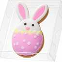 50 Pack 4x4x1.2inch Clear Single Cookies Boxes with Full Window Plastic Boxes Bakery Packaging for Small Treat Macaron Donut Chocolate Dessert Party Christmas Valentine's Mother's Day Birthday