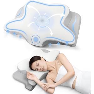 Cervical Neck Pillows for Pain Relief, Deep Sleep Pillow Ergonomic Contour Design for Side & Back Sleeper Shoulder Pain Relief Provides Ultra-Soft Cloud Support & Breathable