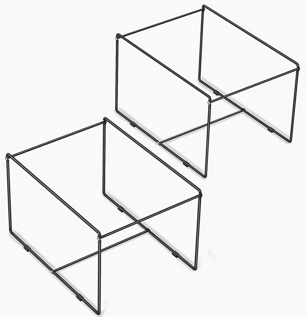 Hanging File Folder Frame Letter Size, 10" H, Height Dot Not Fit All Filing Cabinet Drawer, Desk Metal Hanging Folders Organizer Holder Rack, Black, 2 Pack