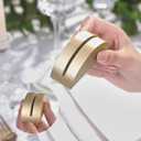 UNIQOOO 10 Pack 3.3" Arch Gold Wood Stand with 1/8" Slot, for Wedding Acrylic Table Number Sign, Wedding Display Stand, Card Holder, Great for Bar Menu, Retail Sign, Party and Events