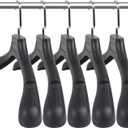 DEDU Perchas de traje para hombres, paquete de 40 perchas extra anchas antideslizantes de ancho 17.7 pulgadas, perchas de plstico grueso negro con gancho de metal