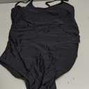 American Trends Maternity Swimsuit One Piece Maternity Bathing Suit Round Neck Adjustable Shoulder Strap Pregnancy Swimwear (Black, L)