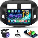 4+64G Android Car Stereo for Toyota RAV4 2007-2011, Wireless Carplay & Android Auto - 10 Inch IPS Touchscreen Radio with 32EQ DSP, WiFi, FM RDS, GPS, Mirror Link + AHD Rear View Camera