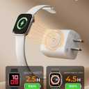 Charging Blocks for Apple Watch, 3-in-1 PD 20W USB C Charger Block with Built-in Wireless Smart Watch Charging, Dual Ports Wall Charger Compatible with iPhone,AirPods,iWatch