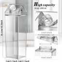 Remerry 3 Pcs Milk Carton Water Bottle Square Plastic Coffee Portable Reusable Milk Carton Cup Leakproof Juice Bottle