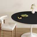Modern Round Table Mat Protector Waterproof & Heat Resistant Table Cover for Dining Table & Coffee Table, Non-Slip Easy Clean Desk Mat, Cover Table Pad for Home Kitchen & Parties (Black 35.4" 35.4")