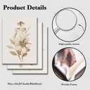 CHTEXA Neutral Floral Canvas Wall Art Set Of 3 Beige Botanical Prints Minimalist Plant Wall Decor For Living Room Bedroom Bathroom Office 16x24 Inch Ready To Hang