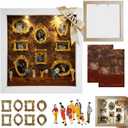 MiniMuseum of Us,DIY MiniMuseum Silhouette Box,Life in Box Frame Travel,Personalized of Us Frame,Shadow with Miniature Figurines Frames,Photo DIY Simple Assembly (White)