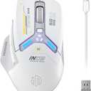 INPHIC IN9 Wireless Gaming Mouse, True Tri-Mode Bluetooth/Type-C Wired/2.4G Wireless Connection, 10000 DPl, Fully Programmable, RGB Backlit, for Laptop PC Mac