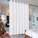 RYB HOME Extra Long Curtains Light Block Soundproof Privacy Blinds for Home Theater Office Backdrop Dining Living Room Patio Door Large Window Ceiling to Floor Drapes, W 8.3 x T 11 ft, Pure White