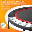 Foldable Mini Trampoline Load 330lbs, 40"/48" Rebounder Trampoline for Adults with Durable Bungee Band and Adjustable Foam Handle for Home Gym, Small Exercise Trampoline for Indoor or Garden Workout