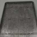 Commercial Quality Cookie Sheet and Rack - Aluminum Half Sheet Baking Pan and Stainless Steel Cooling Rack Set 13x18 Rust & Warp Resistant, Heavy Duty