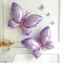 Spring Floral Butterfly Balloon Arch Kit,137Pcs Pastel Lavender Purple Yellow Balloon Garland with Daisy,Butterfly Foil Balloons for Wildflower Fairy Baby Shower Birthday Garden Tea Party Decorations