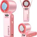 Handheld Portable Fan with Ice Cooler: 100-Speed 5500mAh Rechargeable Handheld Fan, 12H Time Hand Cooling Personal Fans with 20000 RPM Air Turbo Tech for Travel Outdoor (Pink)