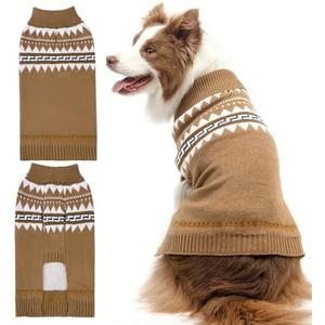 BINGPET Dog Sweater, Turtleneck Classic Knit Dog Sweaters for Small Medium Large Dogs with Leash Hole, Pet Winter Clothes Warm Sweatshirts Outfits for Doggie and Cats Grey(Medium)