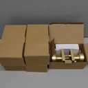 Haidms Gold Door Knobs Interior Privacy, Heavy Duty Square Brushed Gold Interior Door Knobs for Bedroom Bathroom, Brushed Brass Door Knobs (5 Pack)