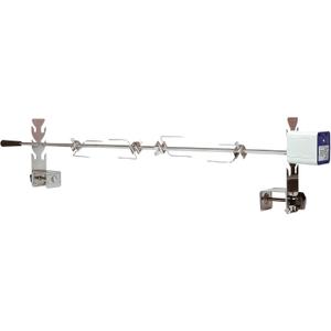 Rotisserie Kit Universal Replacement Quick Install Portable Spit Grill Outdoor Camping BBQ Three Heights Adjustable Length Cooking Tool Roaster Accessories Chicken Fork Heavy Duty Steel Motor (5078D)