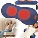 Smooth Spine Triple Fusion Back Massager with Heat, Vibration Lumbar Support Pillow, Deep Tissue Massager for Lower Back Pain Relief, Ideal for Car, Bed, Office Chair & Travel - Wireless Use