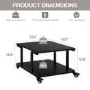 Natwind 2 Tier Laser Printer Stand,24''x20'' Under Desk Printer Cart, Black