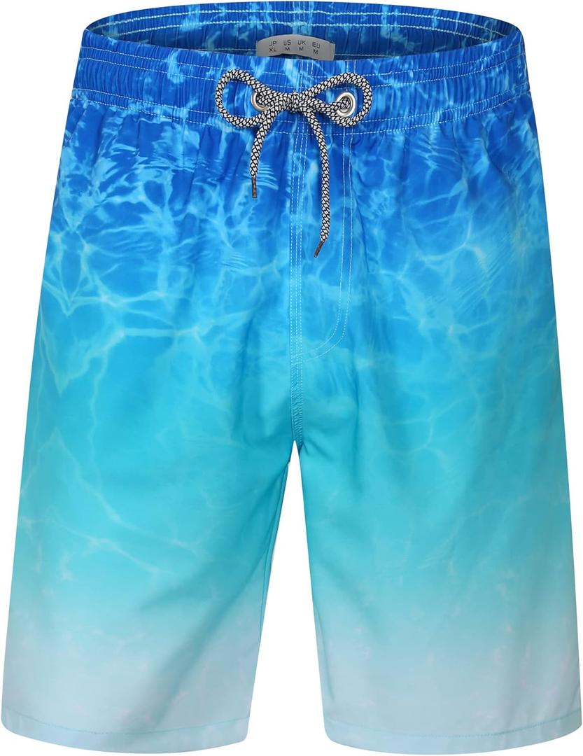 ELETOP Men's Swim Trunks Quick Dry Bathing Suit Swimming Board Shorts Mesh Lining Beach Swimwear, XL