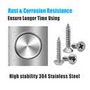 815pcs M6 M5 M4 M3 Wood Screws Assortment Kit, Metric Stainless Steel Assorted Self Tapping Screws Set Truss Flat Pan Head Phillips Drive Drilling for Deck Drywall Concrete Sheet Metal