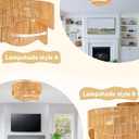 Flush Mount Ceiling Fan with Lights, 20" Low Profile Boho Ceiling Fan with Light Remote Control, Caged Rattan with 6 Speeds for Bedroom, Nursery, Living Room
