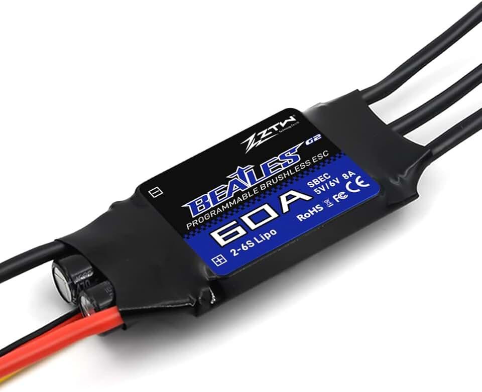 ZTW Beatles G2 60A ESC 2-6S Built-in Switching BEC 5V/6V 8A Brushless Speed Control for RC Airplane Aircraft Fixed-Wing