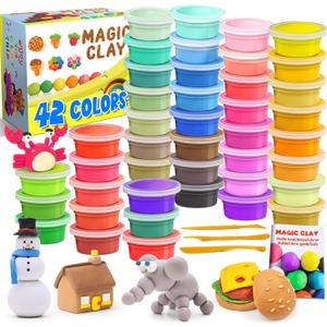 ESSENSON Air Dry Clay 42 Colors, Modeling Clay for Kids, DIY Molding Magic Clay for with Tools, Toys Gifts for Age 3 4 5 6 7 8+ Years Old Boys Girls Kids
