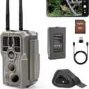 GardePro E8 2.0 Pro WiFi Trail Camera (Non-Cellular), Dual Antennas, Stable Connection, 4K Video, Rechargeable Battery, 64GB SD Card, On-Site App Viewing, No-Glow Night Vision, Motion Detection