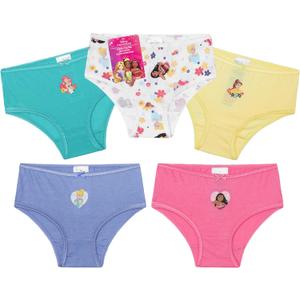 Get Trend Underwear Cotton Briefs for Girls 3 or 5 Pack Soft and Comfortable Panties for Girls Kids Premium Underwear Pack (5-6 Years, Multi Disney Princess 5 Pack)