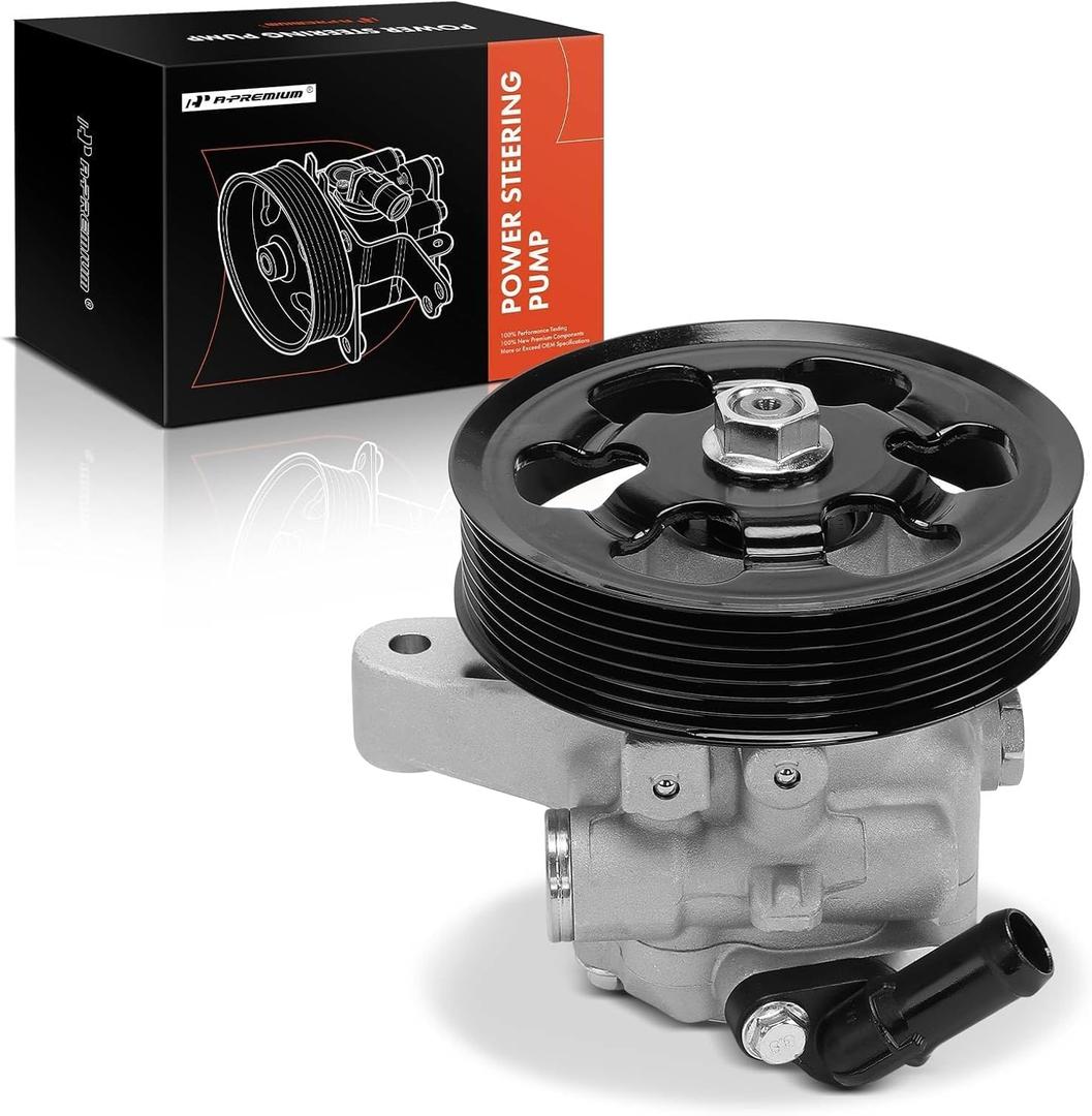 A-Premium Power Steering Pump, with Pulley, Compatible with Honda CR-V 2002 2005-2011, Accord 2006-2007, Element 2006-2011 & Acura RDX 2007-2012, TSX 2006-2008, RSX 2002-2006, 2.0L 2.3L 2.4L