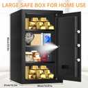 5.2 Cub Large Fireproof Safes for Home Use, Digital Security Safe Home Safes Fireproof Waterproof with Combination Lock and 3 Removable Shelves, Anti-Theft Fire Safe Box for Document Money Valuables