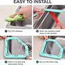 2 x Split disassembly Design, Easy to Clean Small Footprint Triangle Tri-Holder Filter with 200 pcs Sink Strainer Bag - Garbage Rack for Kitchen Food Waste Leftover Garbage (1holder+200Bags)