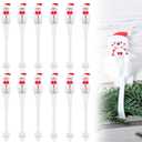 XunYee 12 Pcs Christmas Winter Snowman Garland Hangers for Mantle,Snowman Shaped Fireplace Garland Hanger, Xmas Ties Stocking Holder, Reusable Silicone Adhesive Straps for Stairways Banister Staircase
