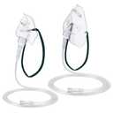 Geiserailie 2 PCS M/L Oxygen Mask with 6.6 Ft Tubing and Adjustable Elastic Strap, Adult Oxygen Mask with Tubing, Transparent Masks for Face Adult