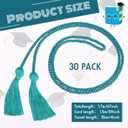 Woanger 30 Pcs 2026 Graduation Cords 67 Inch Braided Honor Cord with Tassels for College Graduation Students Bachelor Master Doctor Grad Decor(Turquoise)
