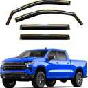 In-Channel Window Rain Guards Fit For Chevy Silverado/GMC Sierra 1500 2019-2025 Crew Cab Extra Durable Window Deflectors Vent Shades Visors Exterior Car Accessories Visors Rain Guards -4 pcs (2019-2025 Chevy Silverado/GMC Sierra 1500 Crew Cab)