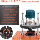 Router Lift for 3-1/2"Diameter Motors, 9-1/4" x 11-3/4"Panels, 3/4" Arc, Upgraded Clamp, Leveling Screws & Manual Crank-Operated Lifting Mechanism