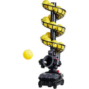 3802PBH Pickleball Machine, Adjustable Speed & Angles, Pickleball Launcher with Auto Swing Base, Powered by Power Bank/Batteries/AC Power, for All-Level Training