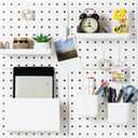 VUSIGN Peg Board Combination Kit, 22"x22" Pegboards and Accessories for Wall Organization with Two Installation Modes, Pegboard Wall Organizer for Office, Home, Desk,White Peg Board