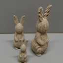 Cinnvoice 3 Pcs Rattan Effect Resin Easter Bunny Figurines Decor Wicker Easter Bunny Garden Statue with Bow for Spring Table Centerpieces Indoor Outdoor Patio Yard Farmhouse Decorations Home Decor