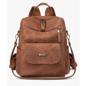 PU Leather Backpack Purse for Women Fashion Multipurpose Design Handbag Ladies Shoulder Bags Travel Backpack Brown