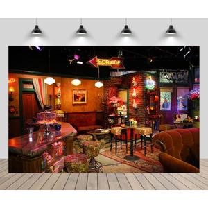 10x8ft Central Perk Cafe Interior Backdrop Friends Los Angeles Coffee Shop 90s Background Friends Central Perk Party Decoration Portrait Photo Props Wallpaper, B1-2818-1080