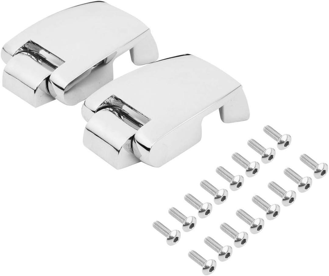 WOWTK Tour Luggage Pack Hinges, Razor Chopped King Luggage Hinges fits for Harley Touring/Trike Road King FLHR Road Glide FLTRX Street Glide FLHX Electra Glide FLHT 1988-2013,Chrome