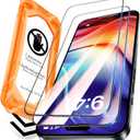 BAZO for iPhone 15 Pro Screen Protector - [Military Grade Shatterproof & 9H+ Hardness] Unbreakable Screen Protector 15 Pro Tempered Glass 9D Full Coverage Protection, [Auto-Dust Removal]Easy Installation, 2 Packs